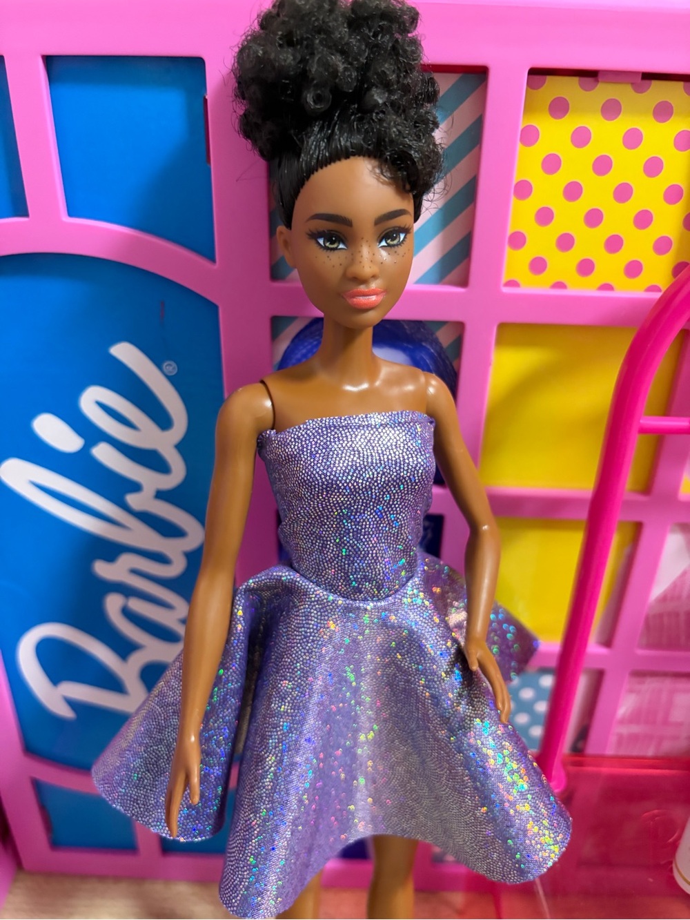 Barbie Purple Holographic Party Dress Doll